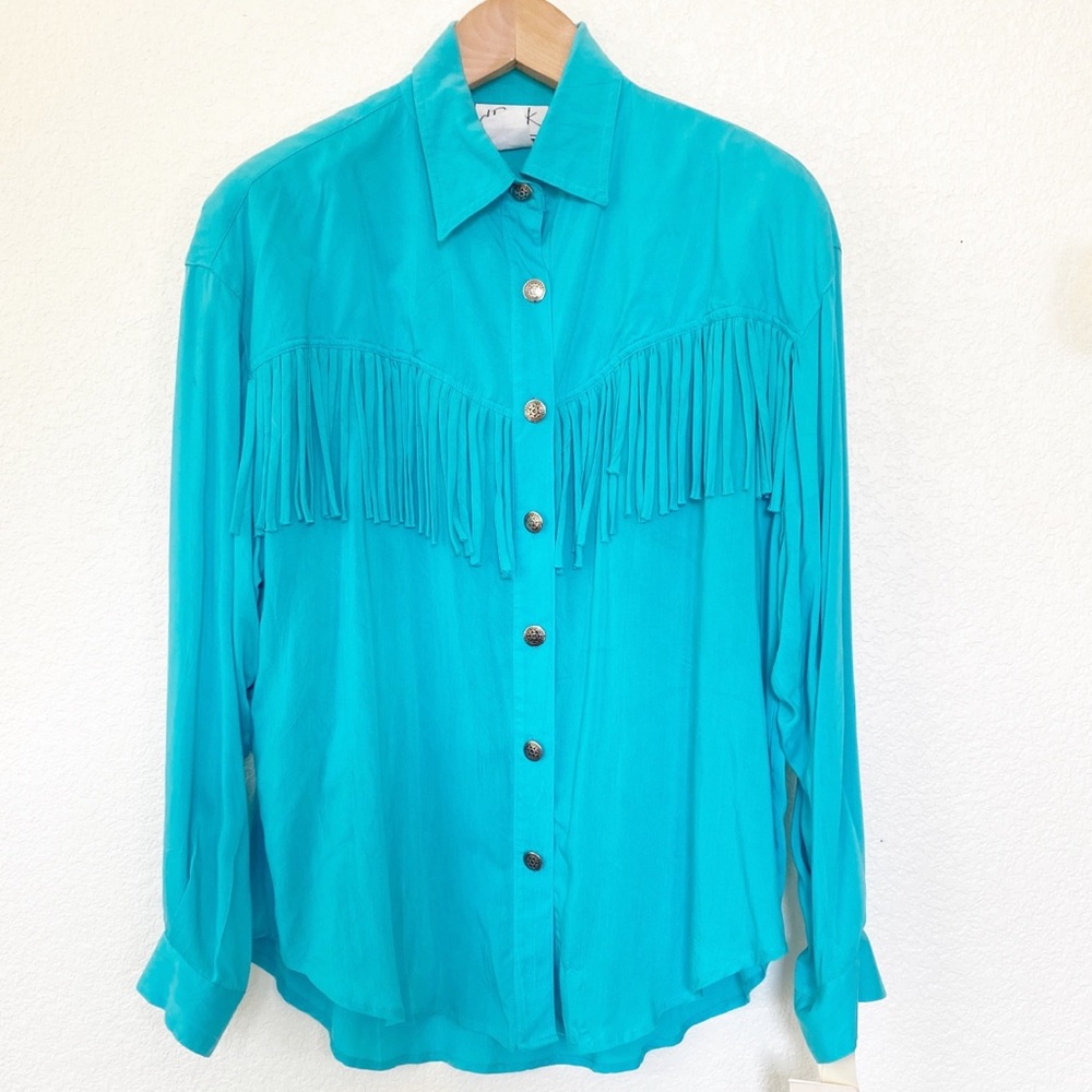 Vintage Western-style fringe shirt